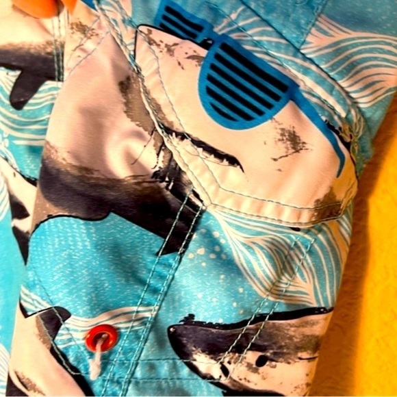 JOE BOXER Boys Aqua Blue Jaws Shark Swim Shorts Boys Size 6 Summer Beach Pool - Picture 5 of 9